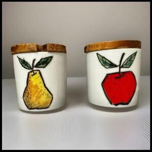 Vintage Japan Fruit Jam Jar Set | Mid-Century Kitchen Decor